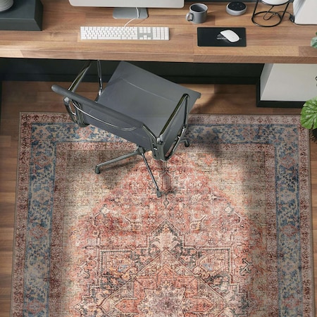 World Rug Gallery Multicolor Vintage Rug - Washable and Non-Slip, Flat Surface 4 ft x 6 ft WR172MULTI4X6