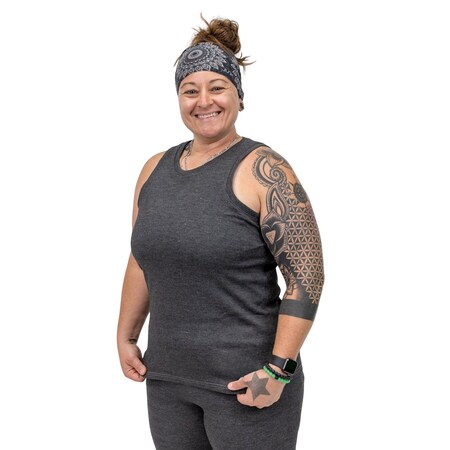 Seraphina Safety Apparel Women's Active Flame-Resistant Hi-Neck Tank Top, Gray, 3XL CXWHNTX