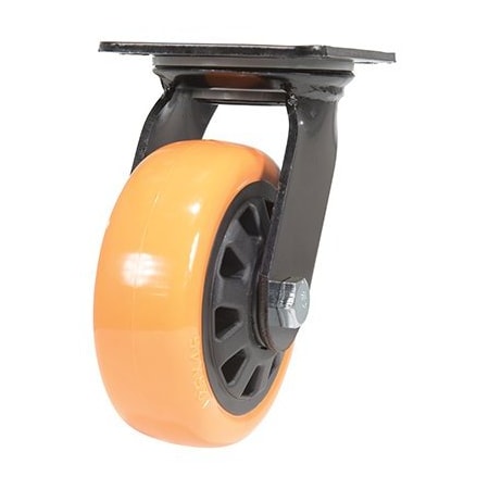 Vestil Polyurethane Swivel Caster 5 In. Diameter x 2 In. Width 726 Lb. Capacity Orange/Black CST-BN-5X2PUP-S