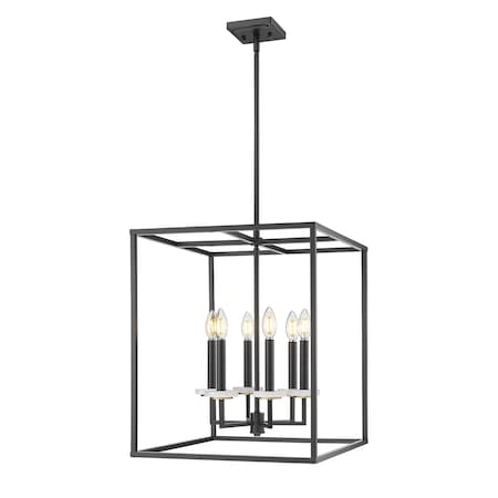 Z-Lite Gaultier Matte Black+Modern Gold 6 Light Chandelier 6100-21MB