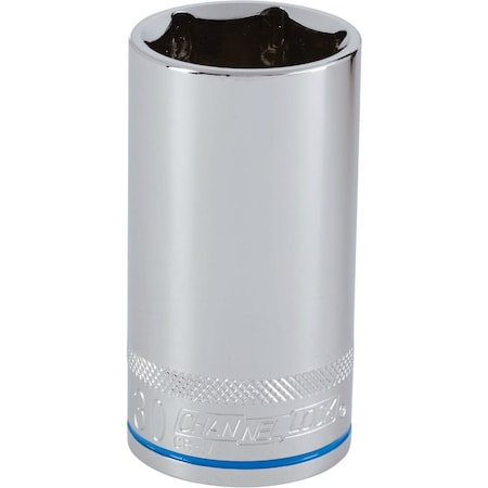 Channellock 1/2'' Drive 30 mm 6-Point Deep Metric Socket 351381
