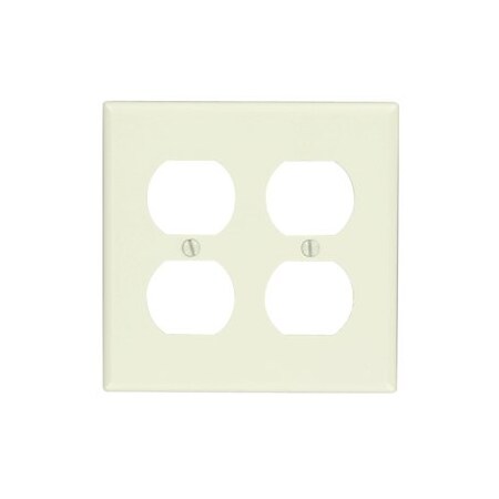 Leviton Receptacle Wallplate, Standard Size, Gang 2, Light Almond 78016