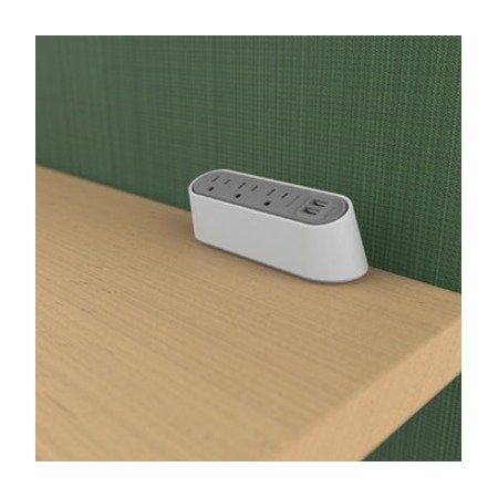 Legrand Outlet Strip, USB, 3 NEMA 5-15P, 5-15P, 6 ft., Gray/White WSPC320WH