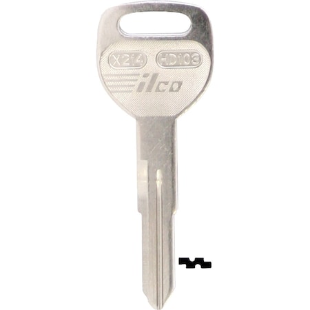 Ilco Honda Nickel Plated Automotive Key HD103 / X214, 10PK IAF01355013