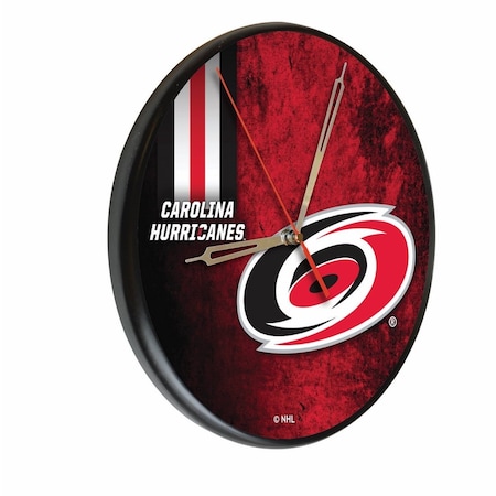 Holland Bar Stool Co Carolina Hurricanes 13" Solid Wood Clock WClkPBlk03CarHur