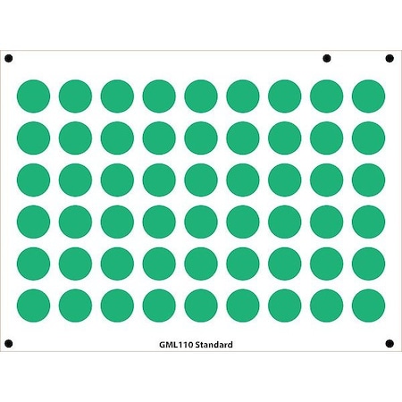 Accuform Gauge Marking Labels, 1" dia., Green, PK54 GML110GN