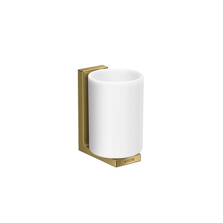 Axor Universal Rectangular Toothbrush Tumbler in Polished Gold Optic 42604990