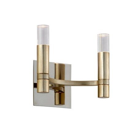 Corbett Lighting Nexus 2 Light Wall Sconce 9 In. Warm Silver Leaf 258-12-WSL