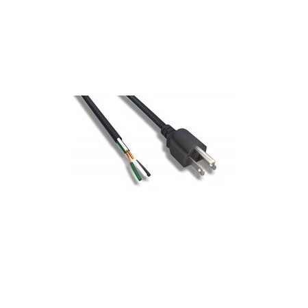 Cable Wholesale NEMA 5-15P to Standard ROJ Power Cord, Black, 14/3 (14AWG 3 Conductor) SJT, 15 Amp / 300 Volt, 10W2-10206