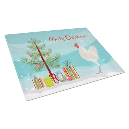 Carolines Treasures German Langshan Chicken Christmas Glass Cutting Board - Large BB9204LCB