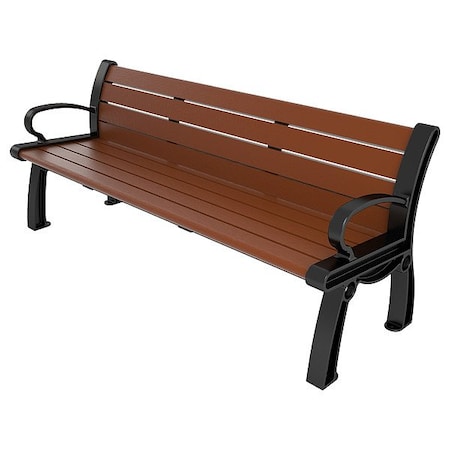 Ultrasite Heritage Outdoor Bench, 72 in L, Brown PB 6BROBFHER