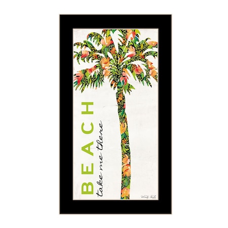 Homeroots Beach Take Me There Black Framed Print Wall Art 529791