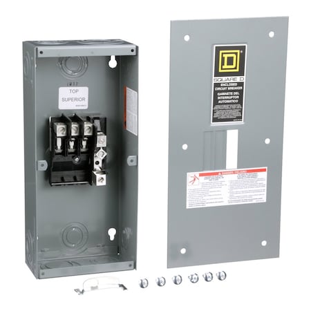 Square D Circuit Breaker Enclosure, QO, 3 Spaces, 100A, 240V, Main Lug, 3 Phase QO3100BNF
