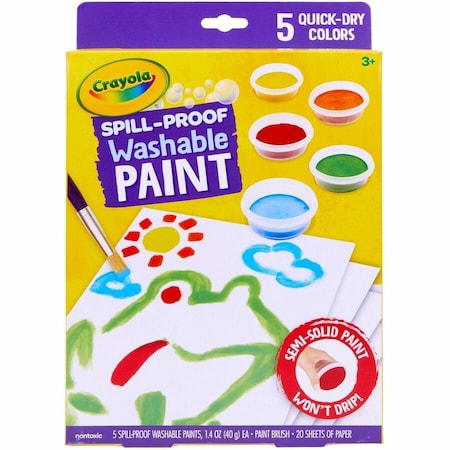Crayola Spill Proof Washable Paint Set, 5PK 541092