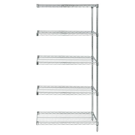 Quantum Storage Systems WIRE 5 SHELF ADD-ON KIT STAINLESS 74in AD74-1454S-5