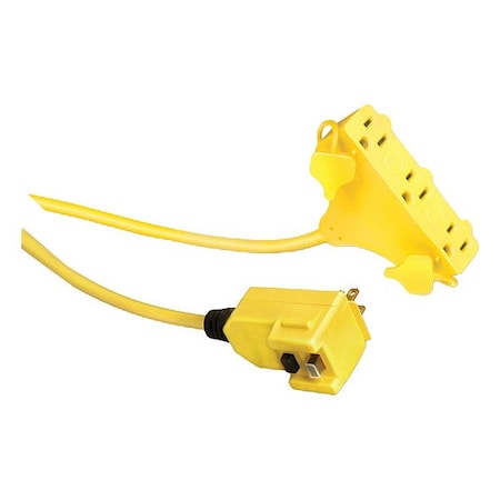 Southwire GFCI, Yellow, 50 ft, 3 Outlet, 12 AWG 14880229-6