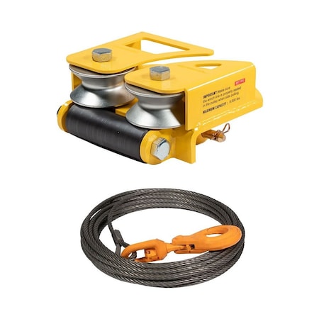 Mytee Products Core Winch Cable 3/8 inx75 ft Swivel Hook & 1PK Side Puller Recovery Tool SPRT-WW3875-KIT