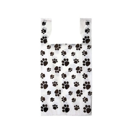 Nashville Wraps Paw Print Plastic T Sacks, 11.5x6.5x22, .65 mil, 1000PK TSPAW