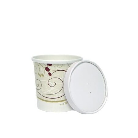 Solo Cup Container Paper 16 oz W/ Paper Vented Lid Symphony KHB16A-J8000