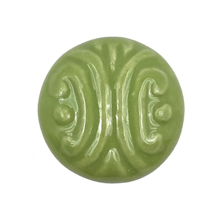 Homeroots Set of Six Green Mushroom Knob Embossed Ceramic Drawer Pull Knobs, 6PK 635756