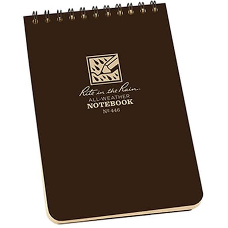 Rite In The Rain 4 x 6 in. Top Spiral Book Brown 359987
