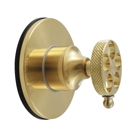 Kingston Brass Single-Handle Three-Way Diverter Valve with Round Trim Kit, Brushed Brass KS3037RKX