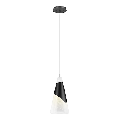 Z-Lite Aimie 1-Light Pendant, 7 in W, Matte Black 828P7-MB