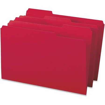 Business Source File Folder, Red, Paperboard, PK100 BSN99720