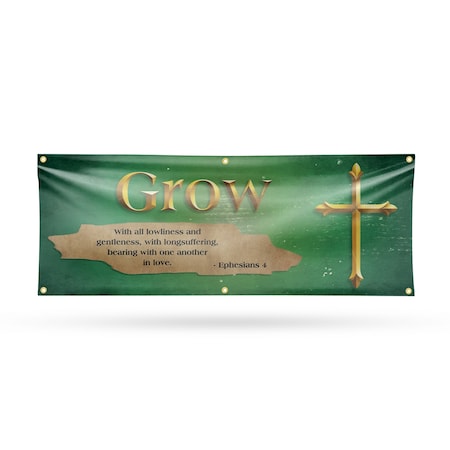 Signmission Jesus Grow, 24 Inch x 72 Inch, Vinyl Banner B-72-30707