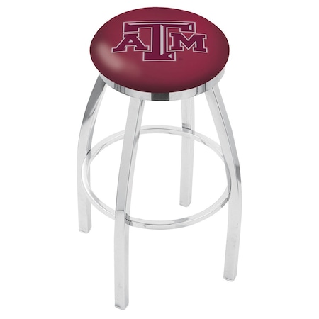 Holland Bar Stool Co 30" Chrome Texas A&M Swivel Bar Stool, Accent Ring L8C2C30TexA-M
