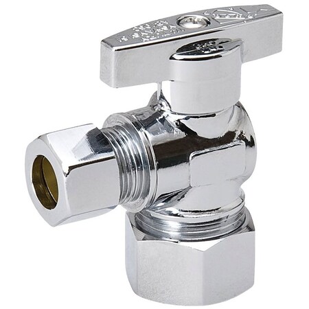 Southland Stop Valve, 5/8 x 3/8 in Connection, Compression, 125 psi Pressure, Brass Body 190-032HC
