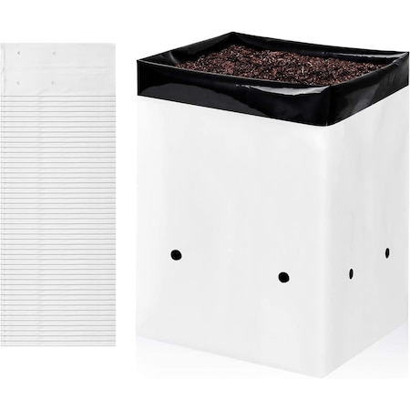 Ipower 50-Pack 5 Gallon Black-and-White Material Grow Bags, 50PK GLGROWBAGFILM5X50