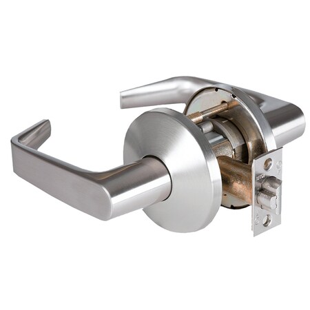 Best Grade 1 Passage Cylindrical Lock, 15 Lever, L Rose, Non-Keyed, Satin Chrome Finish, 4-7/8in ANSI St 9K30N15LS3626