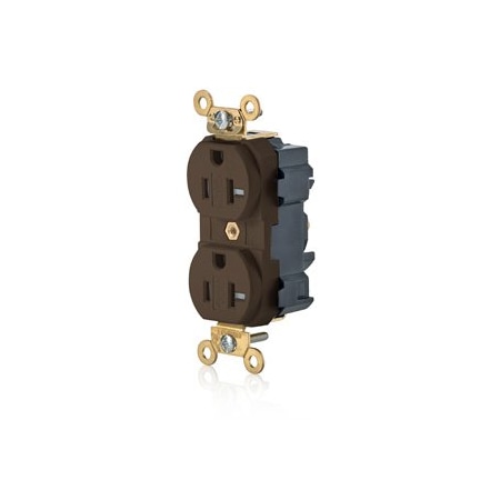 Leviton Lev-Lok Industrial Grade Tamper Resistant Duplex Receptacle, 20 Amp, 125 Volt M5362-SG