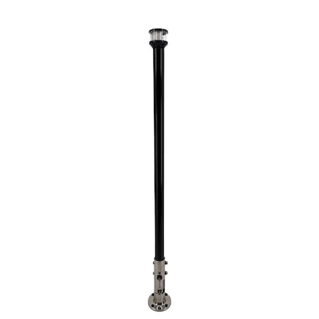 Seaview 24" Manually Folding Light Post w/316 Stainless Steel Base and LTBLED12C5 Navigation Light SVMHB124LEDSSB