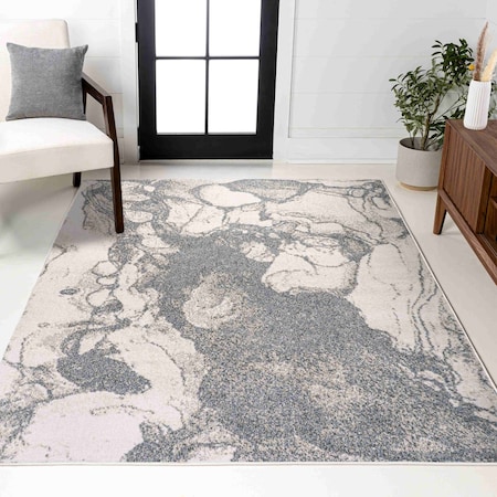 Jonathan Y Marmo Abstract Marbled Modern Gray/Cream 5 ft. x 8 ft. Area Rug CTP201D-5