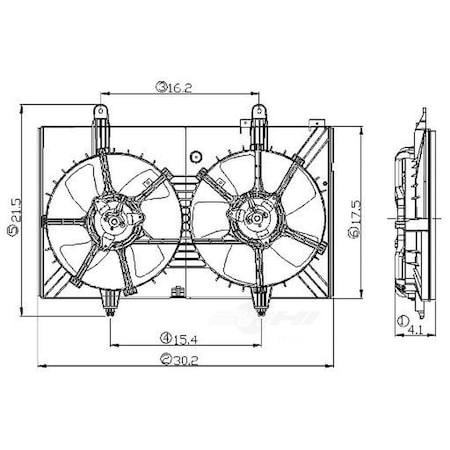 Global Parts Distributors Electric Cooling Fan Assembly 2811534