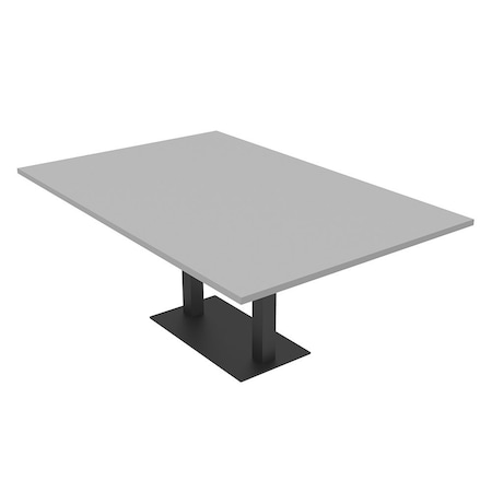 Skutchi Designs Rectangle Conference Table With Power Unit, 48 in W, 84 in L, Grey HAR-REC-48X84-DOU.BK-U779-NA