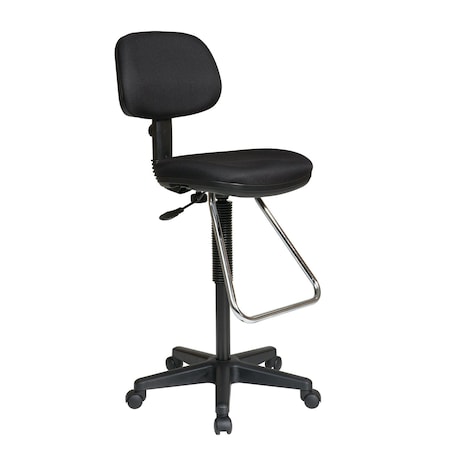 Office Star Products DC Series Economical Chair with Chrome Teardrop Footrest, Black DC430-231