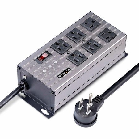 Startech.Com 6-OUTLET INDUSTRIAL POWER STRIP 125V/15A, EMI/RFI ISOLATION, SURGE PROTECTION, M 6N515S8-POWER-STRIP