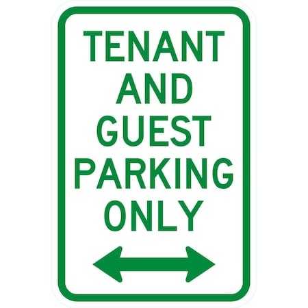 Lyle Tenant and Guest Parking Only with bidirectional arrow, 12x18, Engineer Grade, White G-3203-EG_12x18