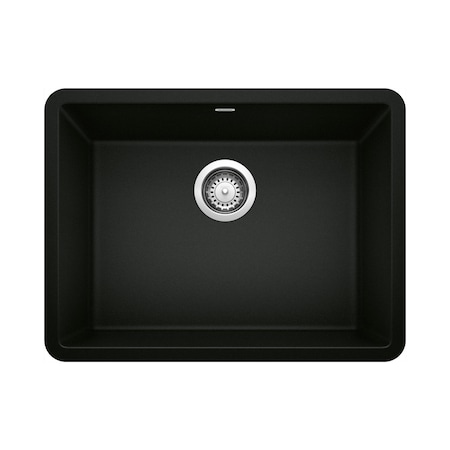 Blanco Precis SILGRANIT 24in Single Bowl Undermount Kitchen Sink - Coal Black 442928