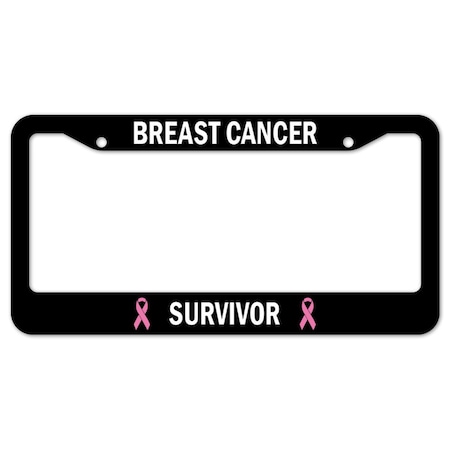 Signmission Breast Cancer Survivor, License Plate Cover D-LPF-06-15