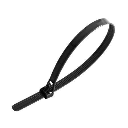Gtse Black Reusable Trigger Zip Ties, 50lb Tensile Strength - 10in (50lb), 25PK RCT10-50-B-25