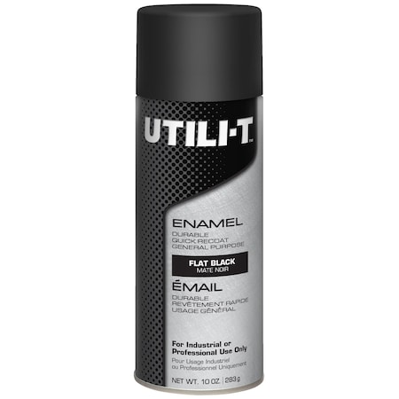 Rust-Oleum General Purpose Enamel Spray Paint, Black, Flat, Solvent, 10 oz 387389