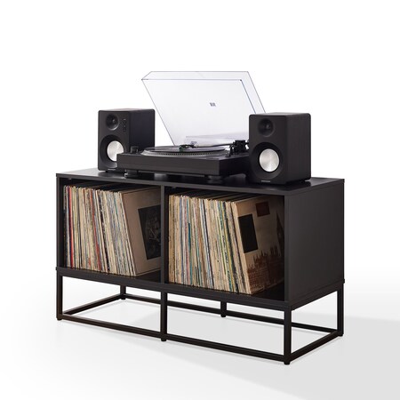 Crosley Enzo Medium Record Storage Media Console CF1126-BK