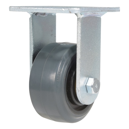 Vestil Rubber Rigid Caster 4 In. Diameter x 2 In. Width 551 Lb. Capacity Dark Gray/Gold CST-KSM-4X2MR-R