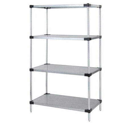 Betterbeds Solid 4 Shelf Starter Units, Stainless Steel - 24 x 54 x 86 in. BE1137379