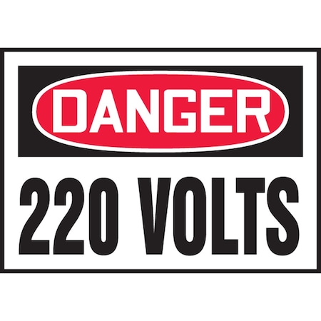 Accuform OSHA DANGER SAFETY LABELS 220 VOLTS LELC157XVE