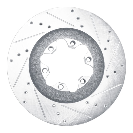 Dynamic Friction Co DFC Brake Rotor - Drilled and Slotted - Silver 631-48057R